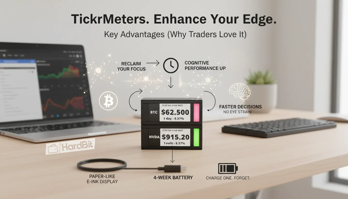 TickrMeter used in a Web3 office to monitor Bitcoin and financial market movements